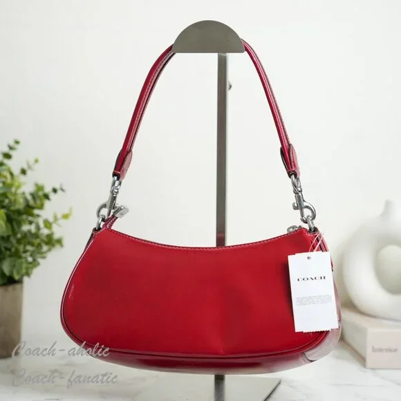 Coach CBJ01 Ashton Leather Shoulder Bag Crossbody in Dark Cardinal - Picture 5 of 11